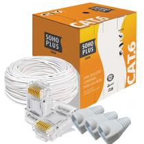 Cabo Rede Furukawa Soho Plus Cat6 50m Branco + 30 Conec Capa Cabo Rede Furukawa Soho Plus Cat6 50m Branco + 30 Conec Capa