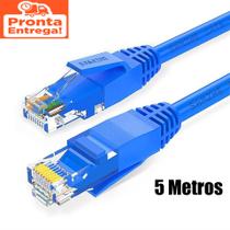 Cabo Rede Rj45 5m Patch Cord Cat5e 5 Metros Internet Net Lan