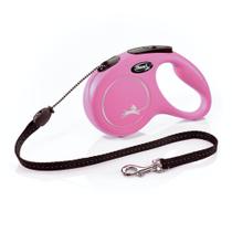 Cabo retrátil Leash FLEXI New Classic 4,9 m rosa médio