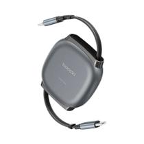 Cabo Retrátil Tipo C De 100W Carregador Rápido Tamanho Mini Para iPhone 16 15 pro Max Samsung Cabo