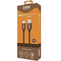 Cabo Ristretto Lightning em Couro OEX CC100 1M Caramelo