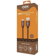 Cabo Ristretto Micro USB em Couro OEX CC300 1M Café