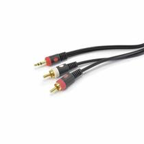 Cabo santo angelo preto 0,20mm 1 p2st+2rca ca7 2 metros