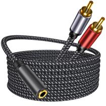 Cabo ShineKee 3,5mm (Fêmea) para 2 RCA (Macho) - 30cm