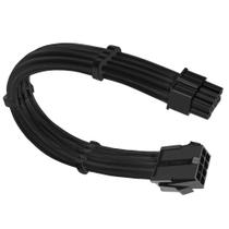 Cabo sleeved preto extensor fonte para cpu 4+4 = 8 pinos