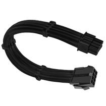 Cabo sleeved preto extensor placa de vídeo gpu 6+2 = 8 pinos
