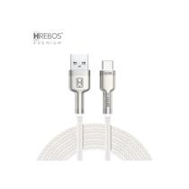 Cabo Smartphone Hrebos Cb251c Tipo C 100w 3.1a Trançado Cabo Smartphone Hrebos Cb251c Tipo C 100w 3.1a Trançado