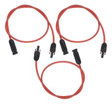 Cabo Solar 4mm2 C/ Mc4 P/ Extensão Vermelho - 1 Metro - 3 Un