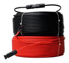 Cabo Solar 6mm 20m Preto + 20m Verm + 2 Par De Conector Mc4