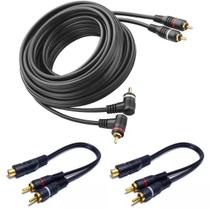 Cabo Som Automotivo Rca 5 Metros + 2 Cabos Y Carro P/ Modulo