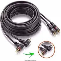 Cabo Som Automotivo RCA Áudio e Vídeo Ouro 90º 5 Metros Permak