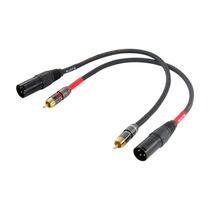 Cabo Suanqi XLR macho para RCA macho, 3 pinos, 20 AWG, 30 cm, pacote com 2 Cabo Suanqi XLR macho para RCA macho, 3 pinos, 20 AWG, 30 cm, pacote com 2