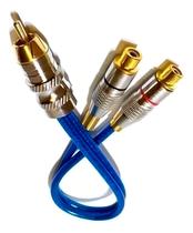 Cabo Svart Y Plug Metal 5mm Azul 2 Fêmeas 1 Macho Svart