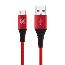 Cabo Tech Proof Vermelho com entrada Micro USB V8 (1,2m) - Gshield