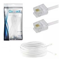 Cabo telefone liso 2 metros - branco