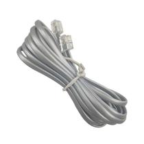 Cabo Telefone Liso Cinza Rj11 4 Vias 10 Metros Blindado