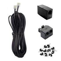 Cabo telefônico KINXIYU 15m com plugue, divisor e acoplador RJ11 Cabo telefônico KINXIYU 15m com plugue, divisor e acoplador RJ11