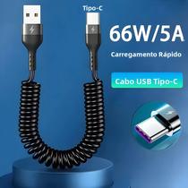 Cabo Telescópico USB Tipo C Para Carregamento Rápido Para iPhone 16 15 14 Samsung Xiaomi OnePlus