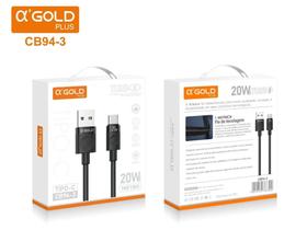 Cabo Tipo-C 20w Turbo gold Reforçado Tecido 1m Cb98-3 R Cabo Tipo-C 20w Turbo gold Reforçado Tecido 1m Cb98-3 R