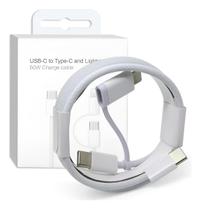 Cabo Tipo C 3 Em 1 Com Adaptador Lightning 60w Fast Charge