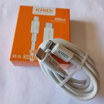 Cabo Tipo-C Entrada Lightning PD 30W 1 Metro Kaidi Cabo Tipo-C Entrada Lightning PD 30W 1 Metro Kaidi