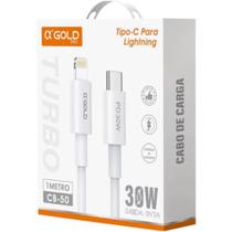 Cabo Tipo C Lightning Super Turbo 30W Compativel Iphone Agold Original 1 Metro Cabo Tipo C Lightning Super Turbo 30W Compativel Iphone Agold Original 1 Metro