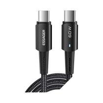 Cabo Tipo C Para C De Carregamento Rápido 60W Para Xiaomi Samsung Huawei MacBook iPad Essager PD100W Cabo Tipo C Para C De Carregamento Rápido 60W Para Xiaomi Samsung Huawei MacBook iPad Essager PD100W