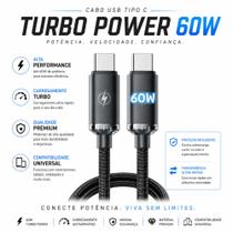 Cabo Tipo C para Tipo C 60W Turbo Power Carregamento Rápido USB-C Cabo Tipo C para Tipo C 60W Turbo Power Carregamento Rápido USB-C