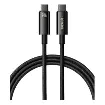 Cabo Tipo C para Tipo C Baseus Tungsten Gold, 100W, 1m, Preto - CATWJ-01 Cabo Tipo C para Tipo C Baseus Tungsten Gold, 100W, 1m, Preto - CATWJ-01