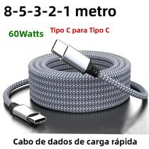 Cabo Tipo C Para Tipo C De Carregamento Rápido 60W 1M 2M 3M 5M 8M Cabo De Dados Trançado Em Nylon Cabo Tipo C Para Tipo C De Carregamento Rápido 60W 1M 2M 3M 5M 8M Cabo De Dados Trançado Em Nylon