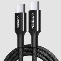 Cabo Tipo C para Tipo C Ugreen, Trançado, PD Fast Charging, 3A, 2m, Preto - UG-65245