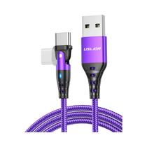 Cabo Tipo C Rotativo Vermelho 180 Graus 3A Carregamento Rápido USB Para Celulares Samsung Xiaomi
