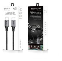 Cabo Tipo-c Turbo 100w Hrebos Trançado Reforçado Rápido 1m - Preto