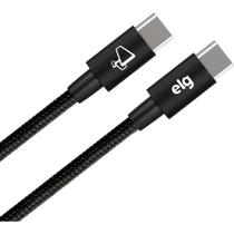 Cabo Tipo C x Tipo C TC60 1 Metro Preto ELG Cabo Tipo C x Tipo C TC60 1 Metro Preto ELG