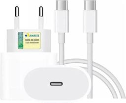 Cabo Tipo Usb-C-Usb-C 1m + Fonte Carregador Turbo 30W Android Rápido 6.1A Bivolt - agold