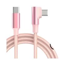 Cabo Trançado USB-C Para Tipo C De Carregamento Rápido De 60W Com Ângulo De 90 Graus Para iPhone 15