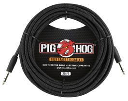 Cabo TRS Pig Hog PTRS30BK tecido preto de 9 m
