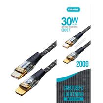 Cabo turbo 2m com led usb-c/ lightning 30w cb837p