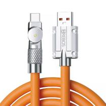Cabo Turbo Armor 90 Graus Laranja USB X Tipo C