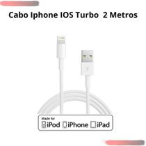 Cabo Turbo Carregador P/ lightning Ipad Ios Brindado Forte com 2M Cor é Preto - Sumexr
