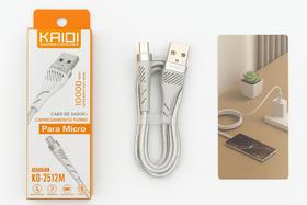 Cabo Turbo Kaidi KD-2512M Micro USB 2.4A 1m Branco