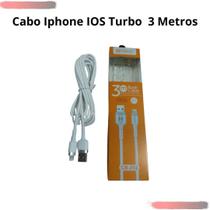 Cabo Turbo P/lightning 7 8 6 5 Plus Ipad Ios Imac superior Forte com 3 Metros Reforçado - Hrebos 252