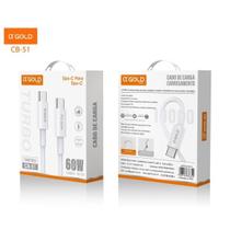 Cabo Turbo PD 60w Tipo C Tipo C Branco Agold Original Iphone 15 16 Pro Max Plus Android