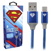 Cabo Turbo USB Para USB-C Super Homem Reforçado 5+ 018-0907 Cabo Turbo USB Para USB-C Super Homem Reforçado 5+ 018-0907
