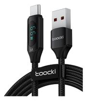 Cabo Turbo Usb tipo C 66w 6a Com Visor de Led Transferência de Dados de 480Mbps 2 Metros