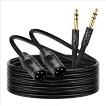 Cabo Twozoh XLR macho para conector TRS de 6,35 mm, pacote com 2 unidades de 30 pés