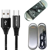 Cabo TYPE C USB reforçado e durável com estojo de metal