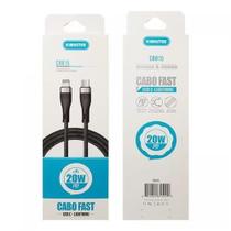 Cabo Type C x Lightning PD Cabo Trançado Reforçado Turbo 20W 1m CB815 Preto Kimaster Cabo Type C x Lightning PD Cabo Trançado Reforçado Turbo 20W 1m CB815 Preto Kimaster