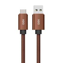 Cabo Type USB C Oex em Couro CC200 Café 1m