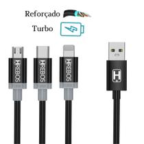 Cabo ubs carregamento e Dados Tipo c Micro usb v8 Lightning Hrebos (Hs-25 Hs-26 Hs-27) Cabo ubs carregamento e Dados Tipo c Micro usb v8 Lightning Hrebos (Hs-25 Hs-26 Hs-27)